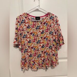 W5 | Anthropologie Floral top with tulip bell sleeves | Size S